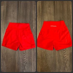Red Alphalete Surface Pockets Shorts